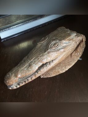 Vintage Taxidermy Baby Crocodile Belt Buckle